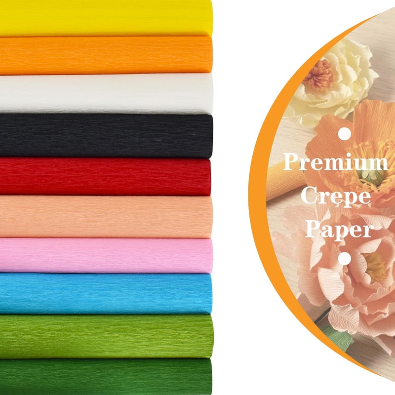 BEISHIDA لفة ورق كريب أبيض، عرض 9.8 بوصة وطول 8 أقدام لورق كريب لصنع الزهور، حفل زفاف، عيد ميلاد، عيد الهالوين، تزيين الحفلات، حرف يدوية (2 لفة) - Image 3